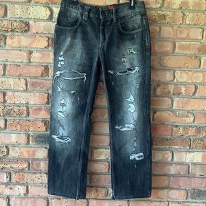 Zara Jeans; Distressed Black Jeans 31 X 28